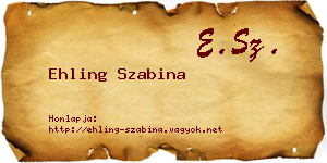 Ehling Szabina névjegykártya